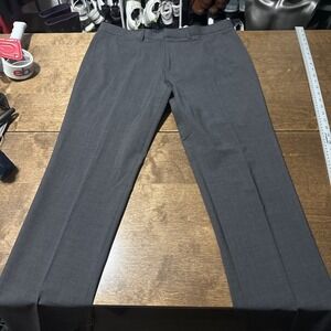 $155 Theory Pants Chino Men Gray wool Blend Flat Front  Straight Leg SZ 36X 35